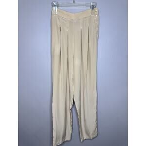 Vintage Robert Haik Paris Women’s Pants Sz 36France (26 US)Cream/Beige 100% Silk